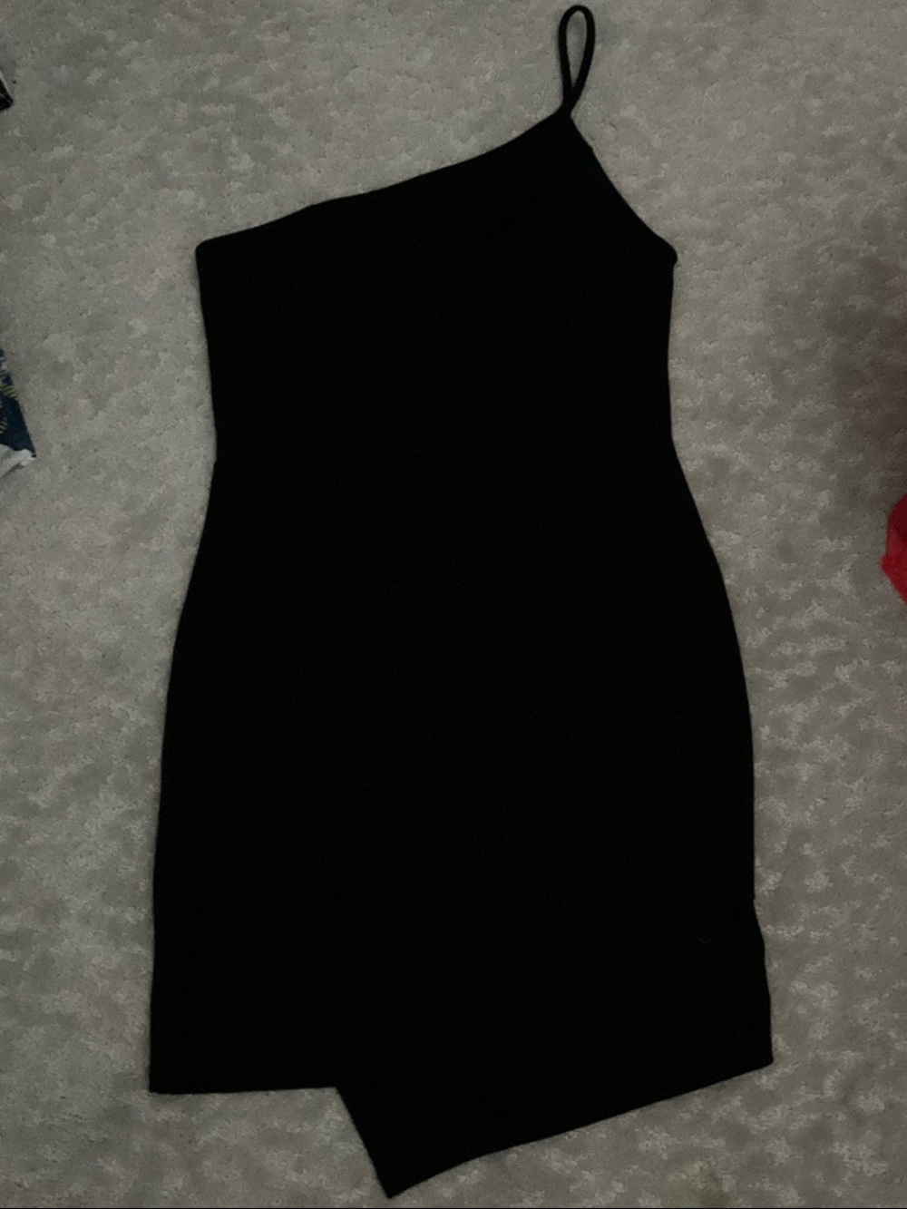 Blue Blush Black One-Shoulder Bodycon Dress